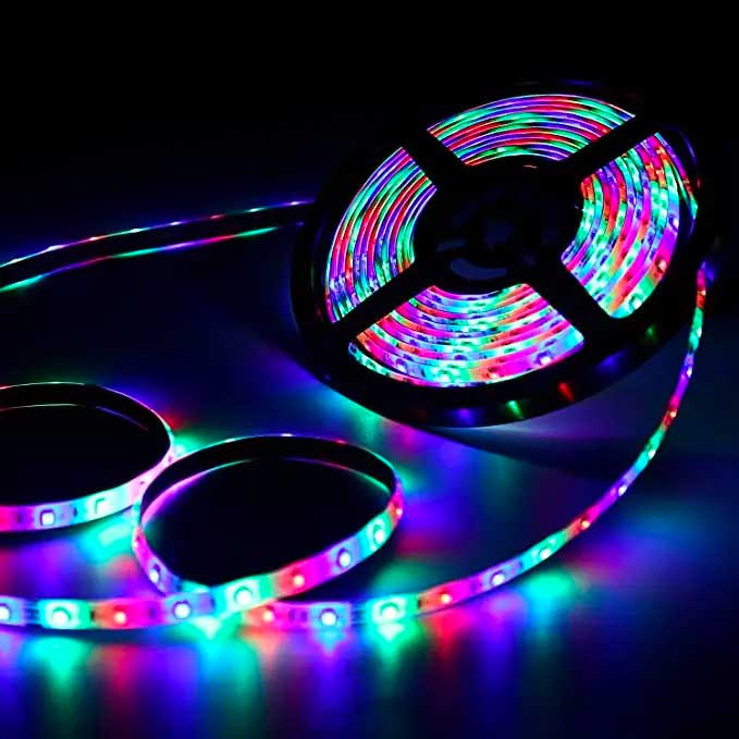 Banda LED RGB 12V, Multicolor, Interior, 60 LED, Chip LED SMD2835, Rola 5 metri, ElectroAZ