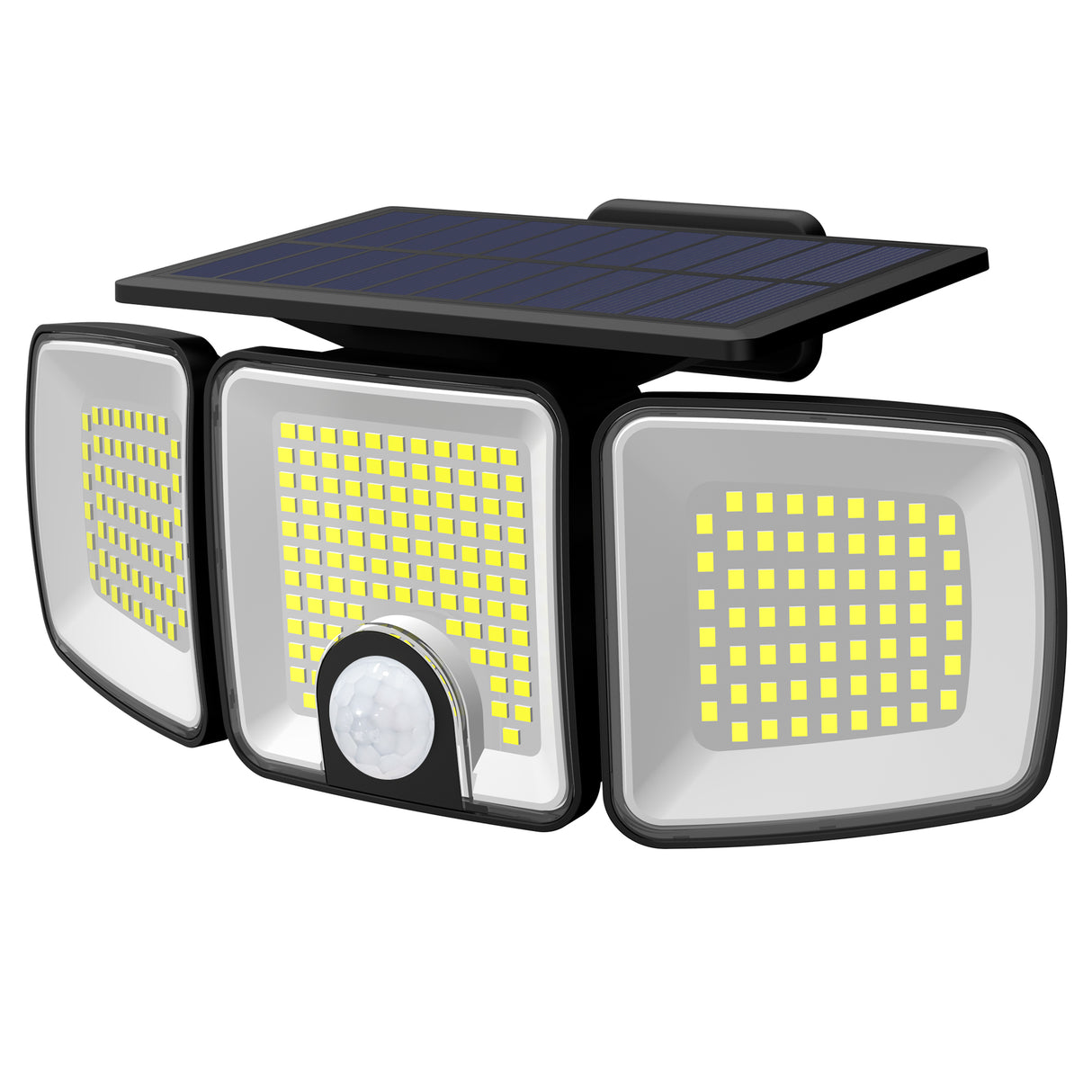 Proiector Solar LED 45W cu 3 Capete Reglabile si Senzor de Miscare ClassLights, 223 Led-uri