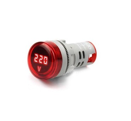 Indicator Digital Voltmetru, 250V/AC, 20-500V, Protectie IP65, Rosu