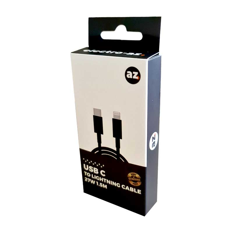 Cablu USB C - Lightning 27W PD, Incarcare Rapida, 1.5M Negru, ElectroAZ