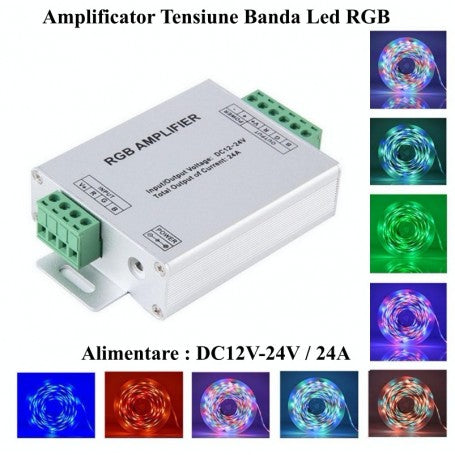 Amplificator Tensiune Banda Led RGB 12-24V