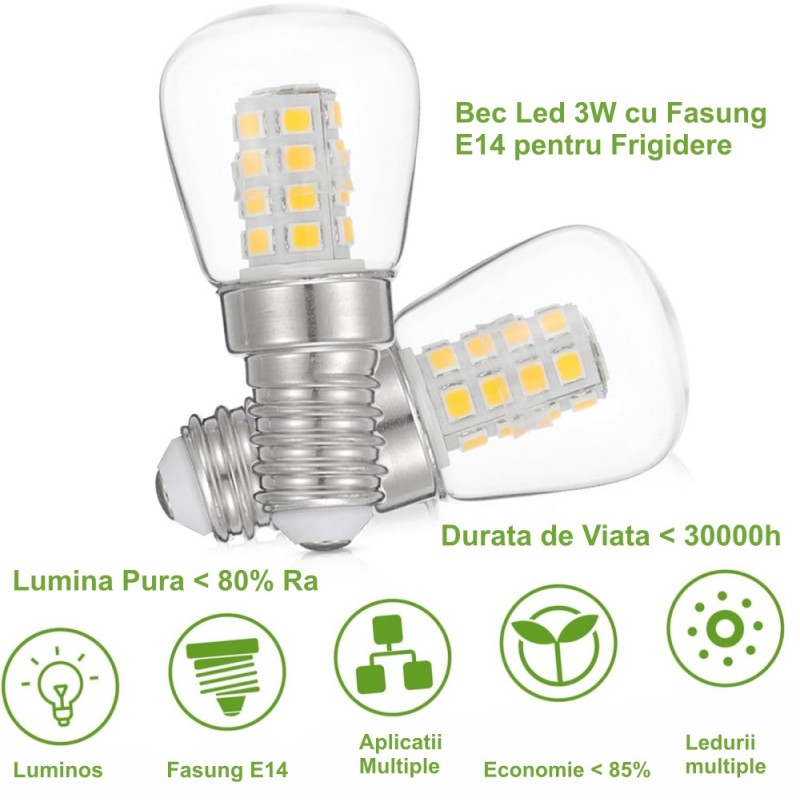 Bec de Frigider cu Led 3W / E14