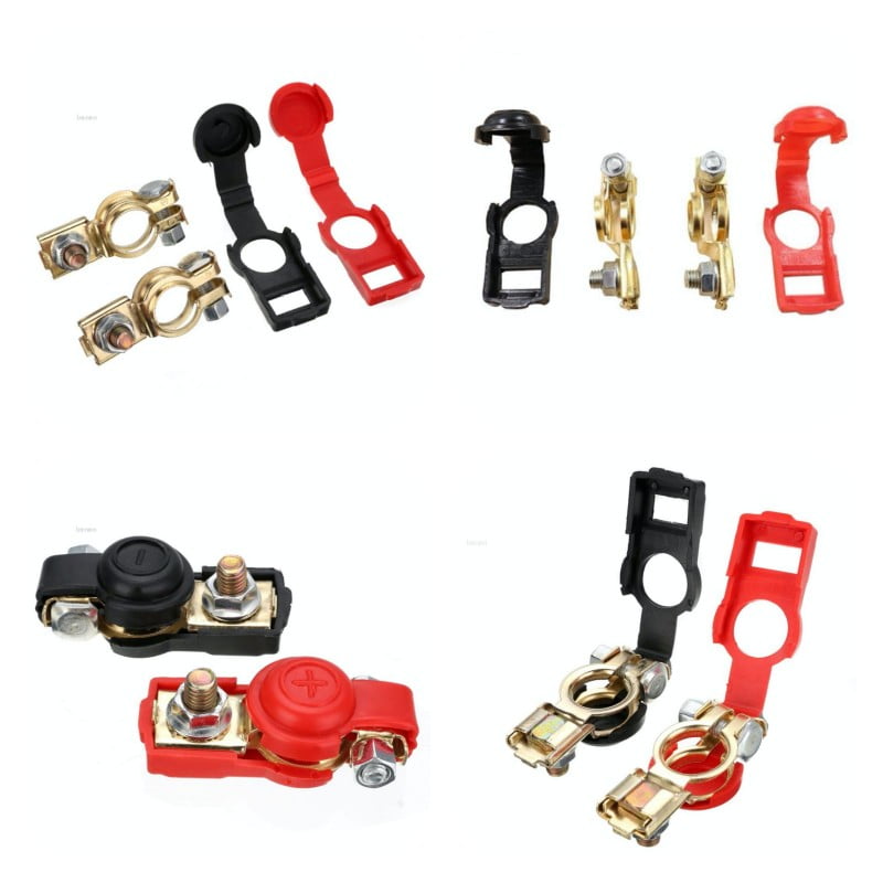 Borne Pentru Baterie Auto, Rosu/Negru cu Cauciuc