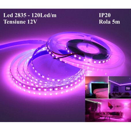 Banda 600 Led-uri Violet Interior 5m