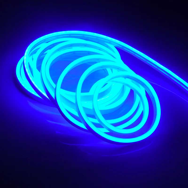 Banda LED Neon Flex, Set Complet, Lungime 5m, Lumina Albastra, IP65, ElectroAZ