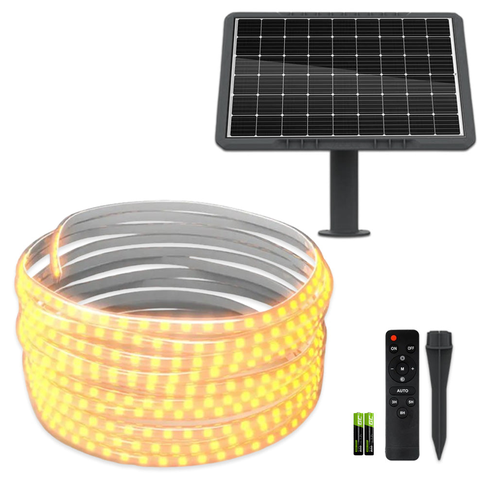 Kit Banda LED Alb-Cald, 10 Metri, Panou Solar Monocristalin, 100W, IP65, ClassLights