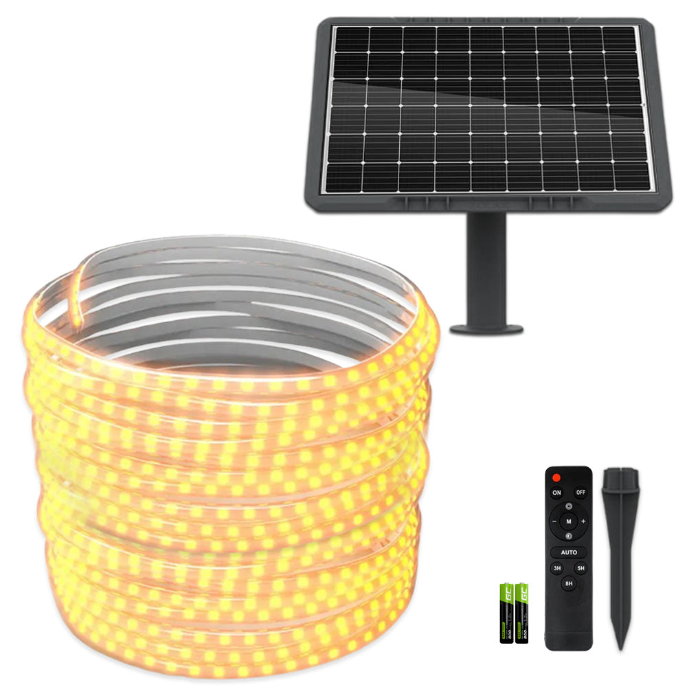 Kit Banda LED Alb-Cald, 20 Metri, Panou Solar Monocristalin, 200W, IP65, ClassLights