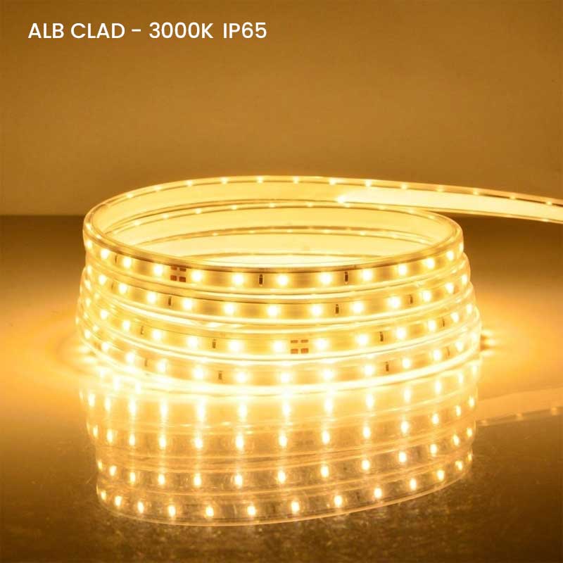 Banda LED 220V, 3000K, Lumina Alb Rece, 120LED/m, IP65, Rola 100 Metri, ClassLights