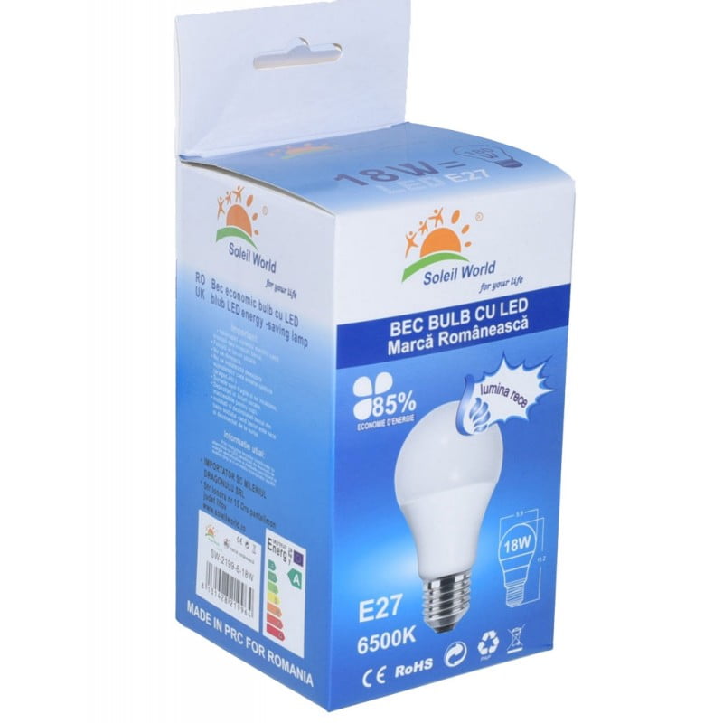 Bec Led, Dulie E27, 18W, Alb-Rece