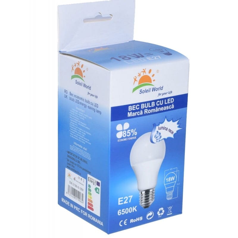 Bec Led, Dulie E27, 18W, Alb-Rece