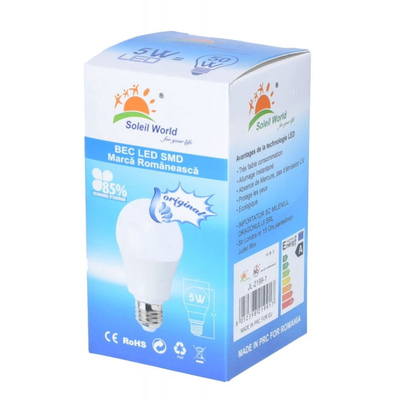 Bec Led, Dulie E27, 5W, Alb-Rece