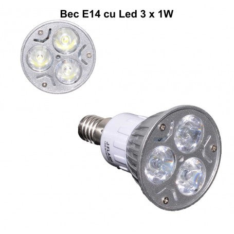 Bec cu LED, E14, Putere 3W, 220V