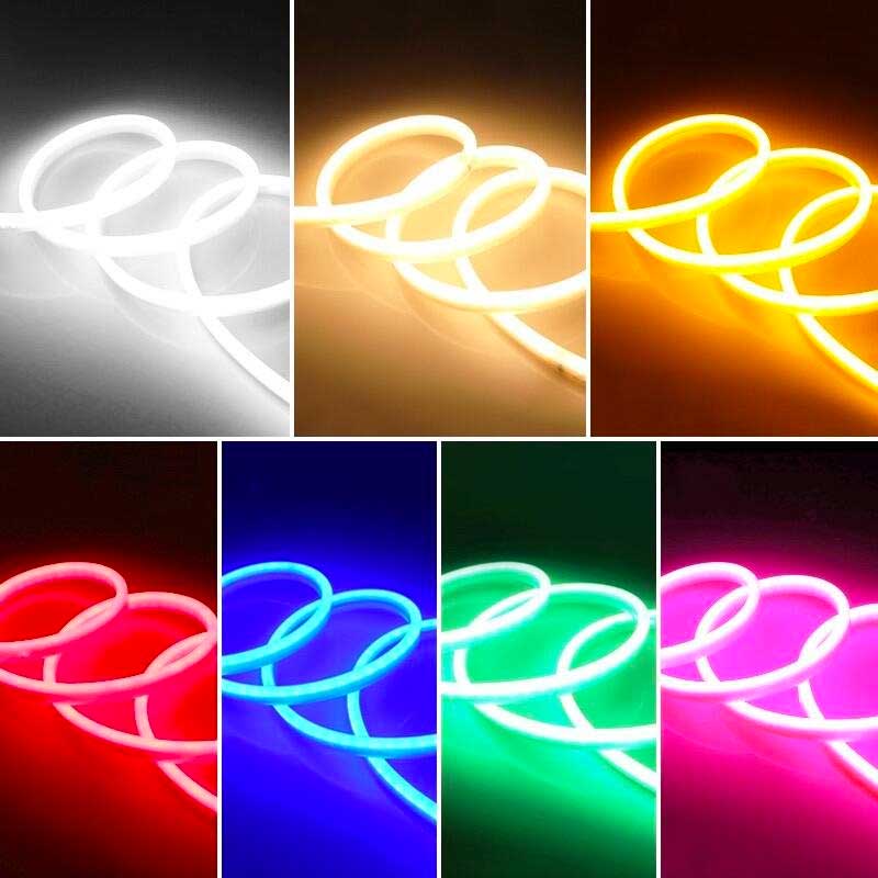 Banda LED Neon Flex, Set Complet, Lungime 5m, Lumina Alb-Cald, IP65, ElectroAZ