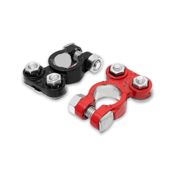 Borne Pentru Baterie Auto Rosu/Negru, Aluminiu Dur Eloxat