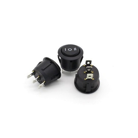 Buton 3 pozitii I-0-II 220V/3A Negru