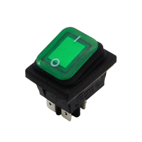 Buton IRS ON-OFF 220V/16A LED Cauciuc Verde