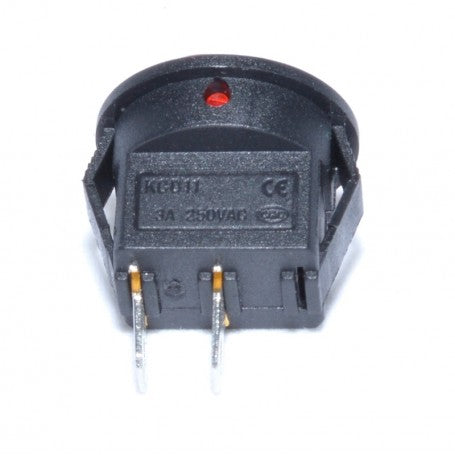 Buton ON-OFF 12X20mm LED Rosu 220V-3A