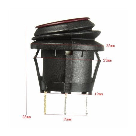 Buton ON-OFF Rosu cu Cauciuc 220V/3A