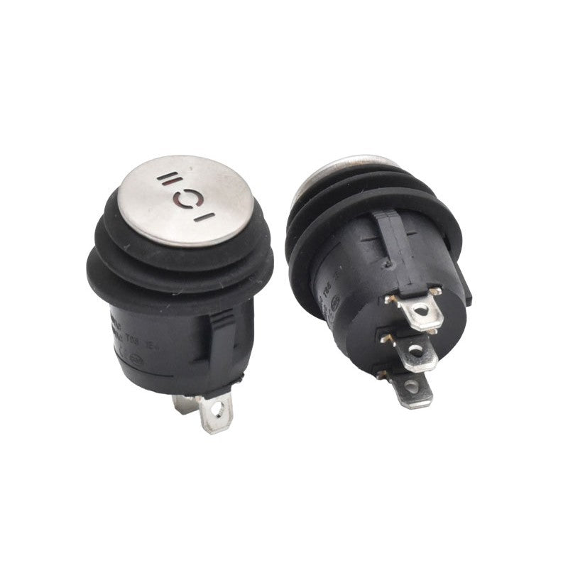 Buton cu Inox, Rotund, 6A, LED, 3 Pozitii, 20x33mm