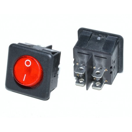 Buton patrat cu LED Rosu 30X30X35mm