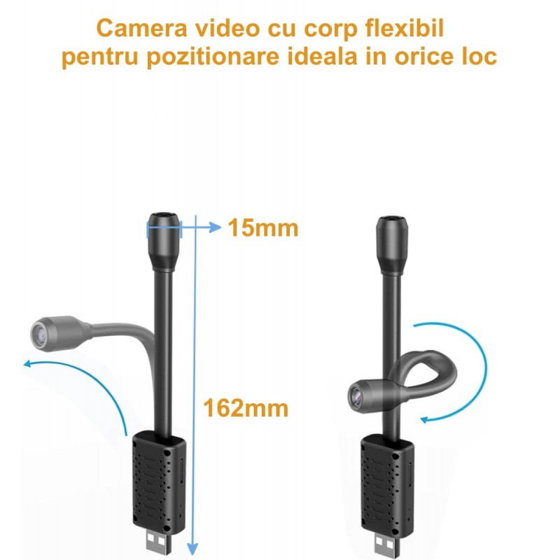 Camera de Supraveghere Mini HD Flexibila cu IP / APP - V380Pro