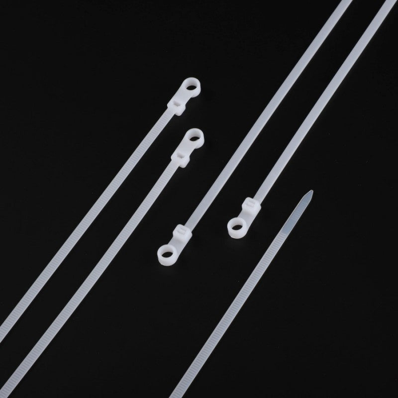 Colier de Plastic Alb 5 x 200mm, cu Cap Montabil - 100b/Set