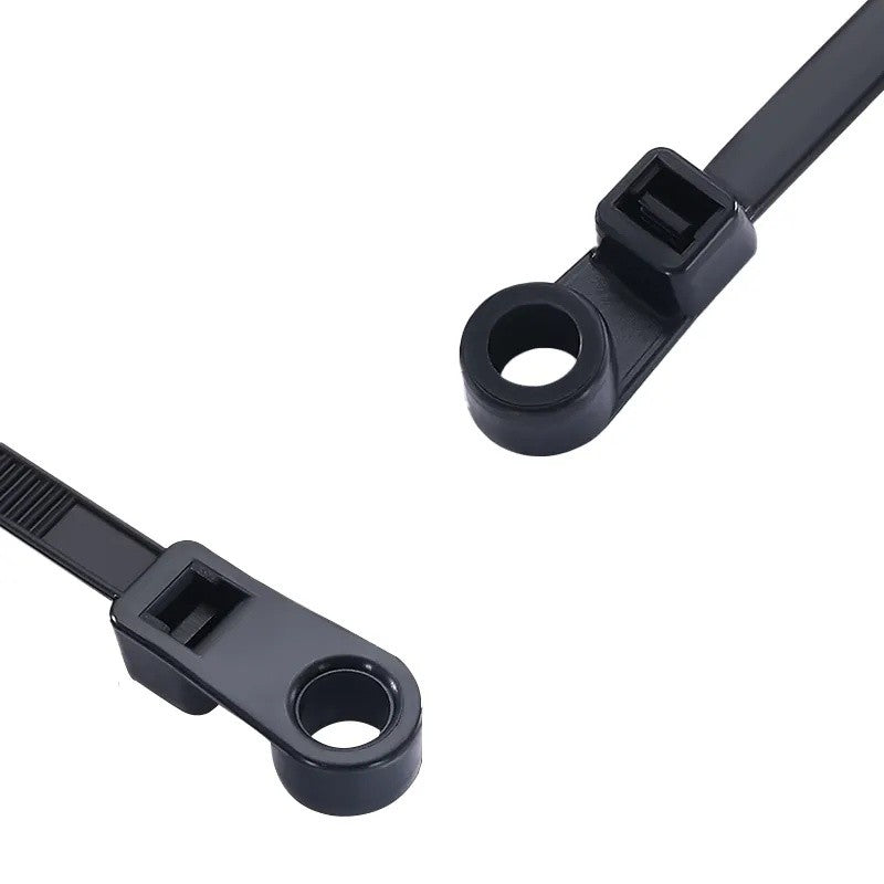 Colier de Plastic Negru 5 x 150mm, cu Cap Montabil - 100b/Set