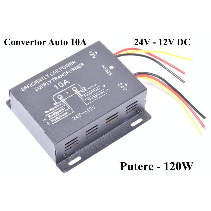 Convertor Auto de Tensiune Pentru Curent 24V-12V DC / 10A