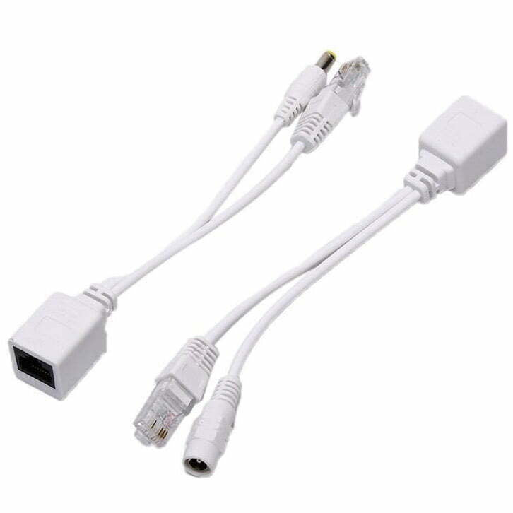 Cablu Pasiv Poe , Conector Utp + Alimentare, Alb