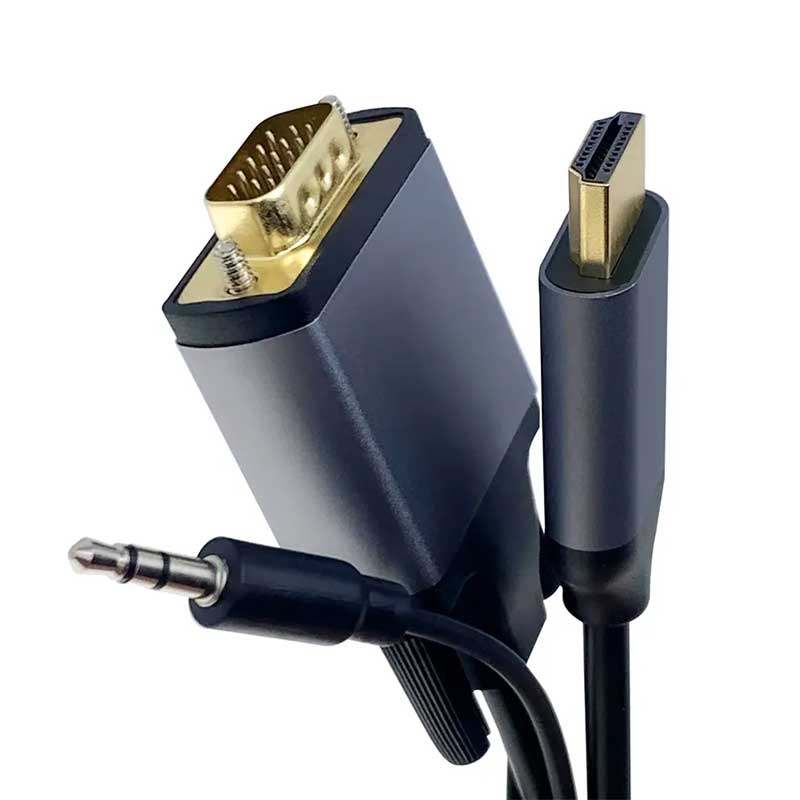 Cablu video Hdmi-Vga 1080p cu Audio, Compatibil PC / Laptop / Monitor / Proiector, 1.8M