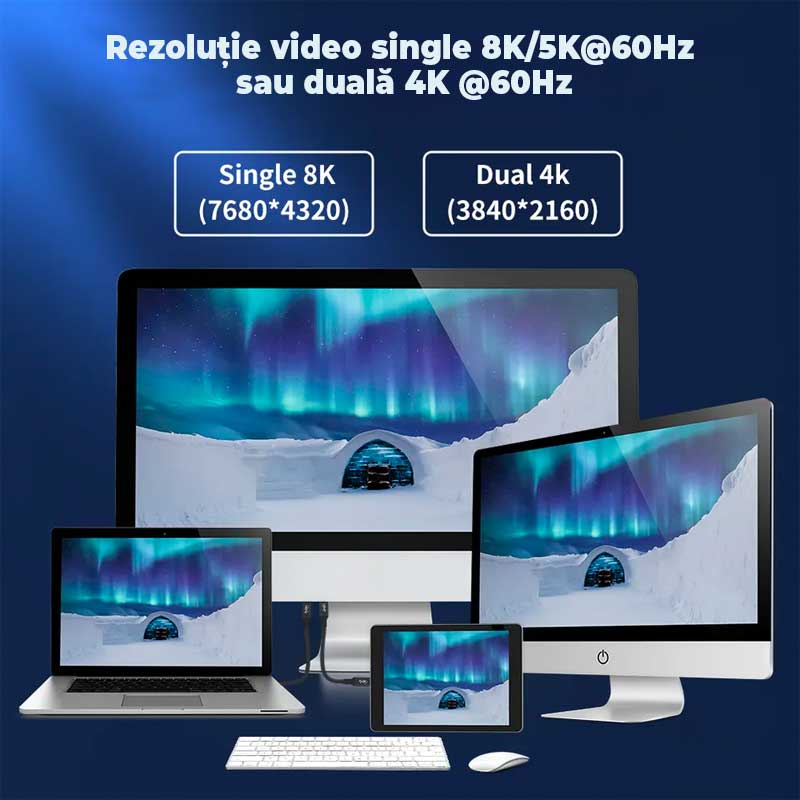 Cablu Inteligent USB Tip C 4.0 cu Display, putere 40Gbps/240W, rezolutie 8K - 1M, ElectroAZ