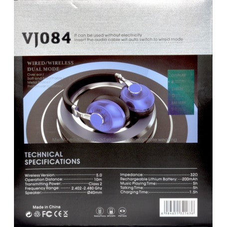 Casti Audio Fara Fir, Wireless, Dual Mode, Muzica si Convorbiri, Cablu inclus, Albastru/Negru