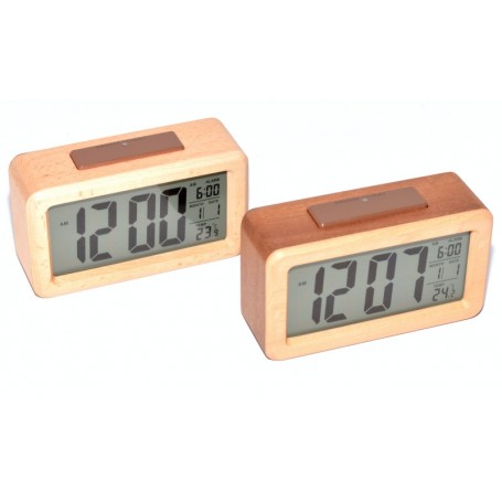 Ceas Digital din Lemn cu LCD si Alarma