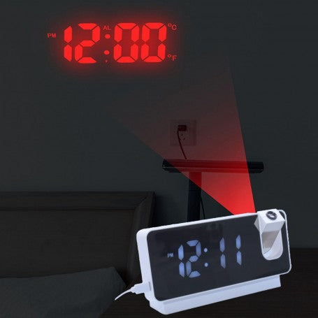 Ceas cu Proiectie si Display LED Alb