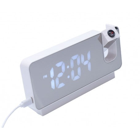 Ceas cu Proiectie si Display LED Alb