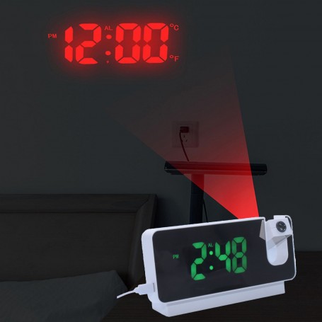 Ceas cu Proiectie si Display LED Verde