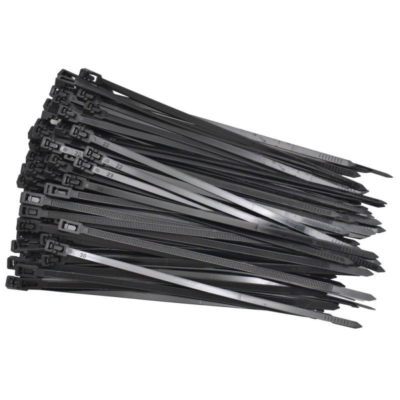 Colier de Plastic Reutilizabil 5x200mm Negru - 100Buc/Set