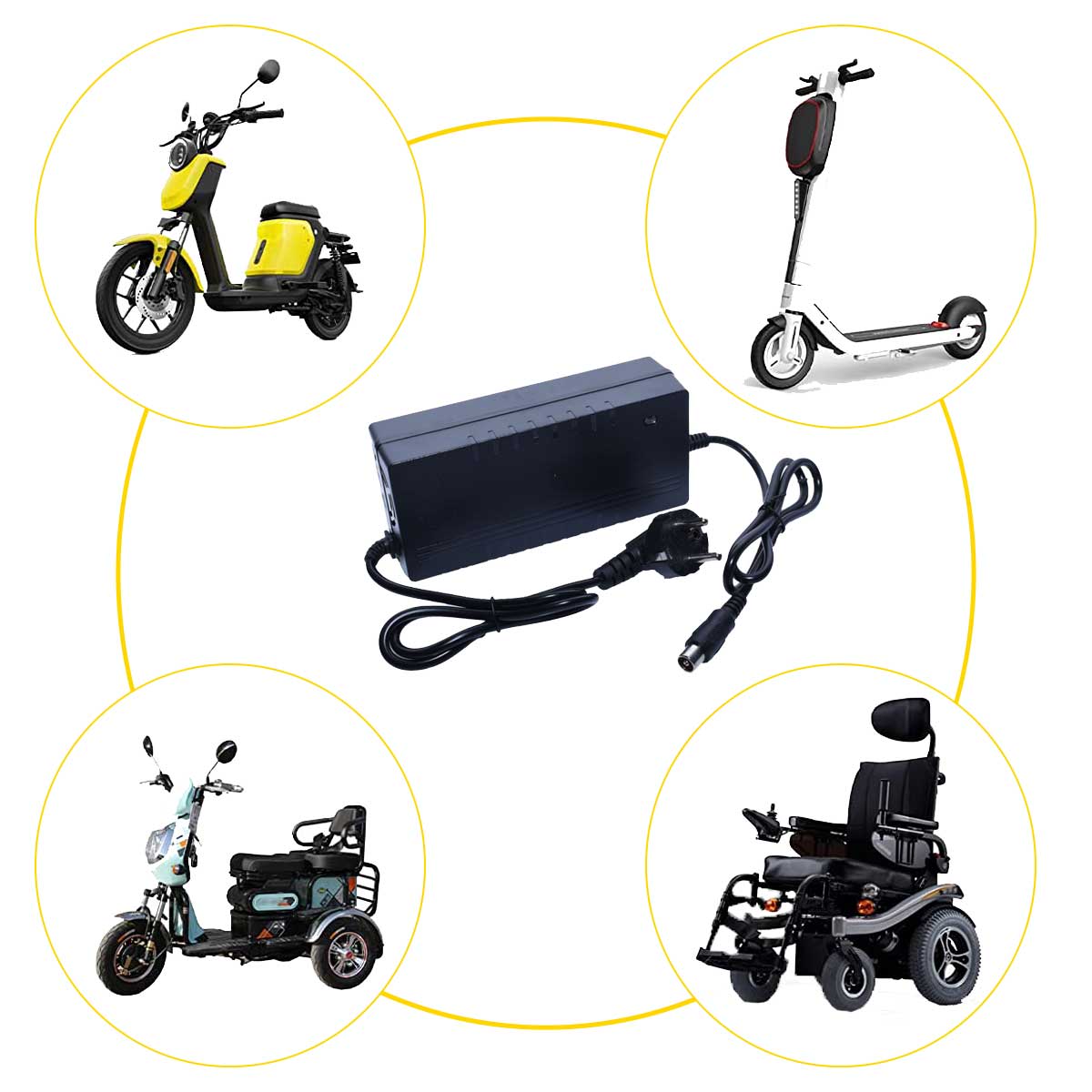 Incarcator Trotineta/Bicicleta Electrica Li-ion 36V, Output 42V-2A, ElectroAZ