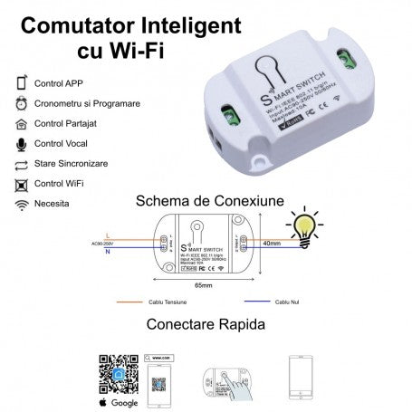 Comutator Smart WiFi IOS/Android Tuya