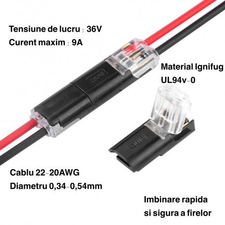 Conector 2 Pini Imbinare Rapida 22-20 AWG