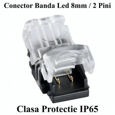 Conector Banda Led 8mm, 2 Pini, 2 Fire