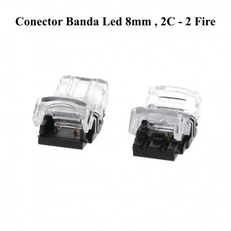 Conector Banda Led 8mm, 2 Pini, 2 Fire