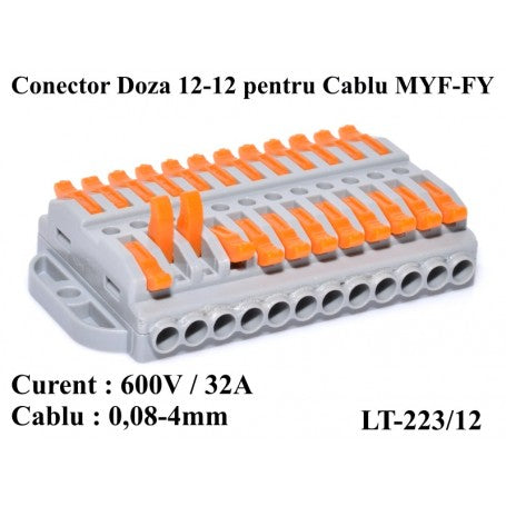 Conector Doza Cablu 12-12 LT-223/12