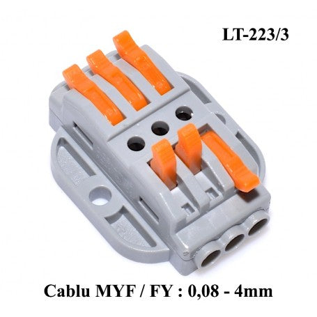 Conector Doza Pentru Cablu 3-3 LT-223/3, ElectroAZ