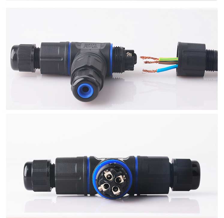Conector Electric Impermeabil IP68 pentru 3 Cabluri - 2 poli, ElectroAZ