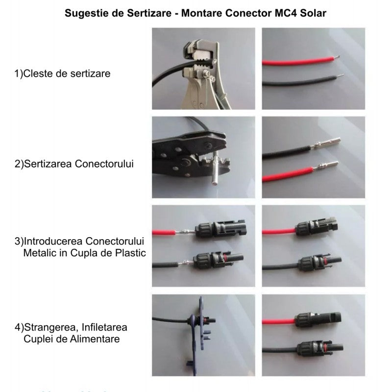 Conector MC4 pentru Sistem Solar Fotovoltaic, Kit 10 buc, Set F/M