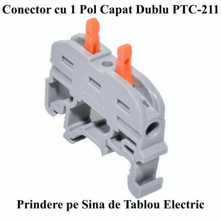 Conector dublu cu Sina 1 Pol PCT-211