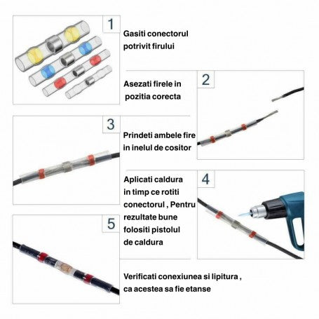 Conectori cu Inel de Cositor 50Buc/Set