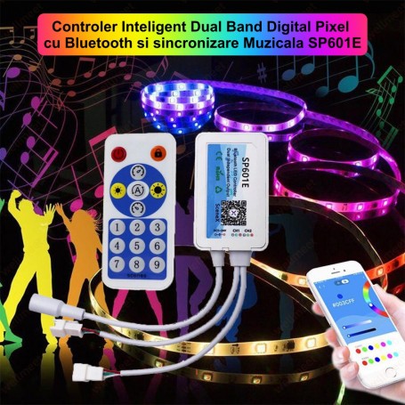 Controler Led Pixel cu Bluetooth, 2CH