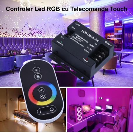 Controler Led RGB cu Touch, 12V/24V